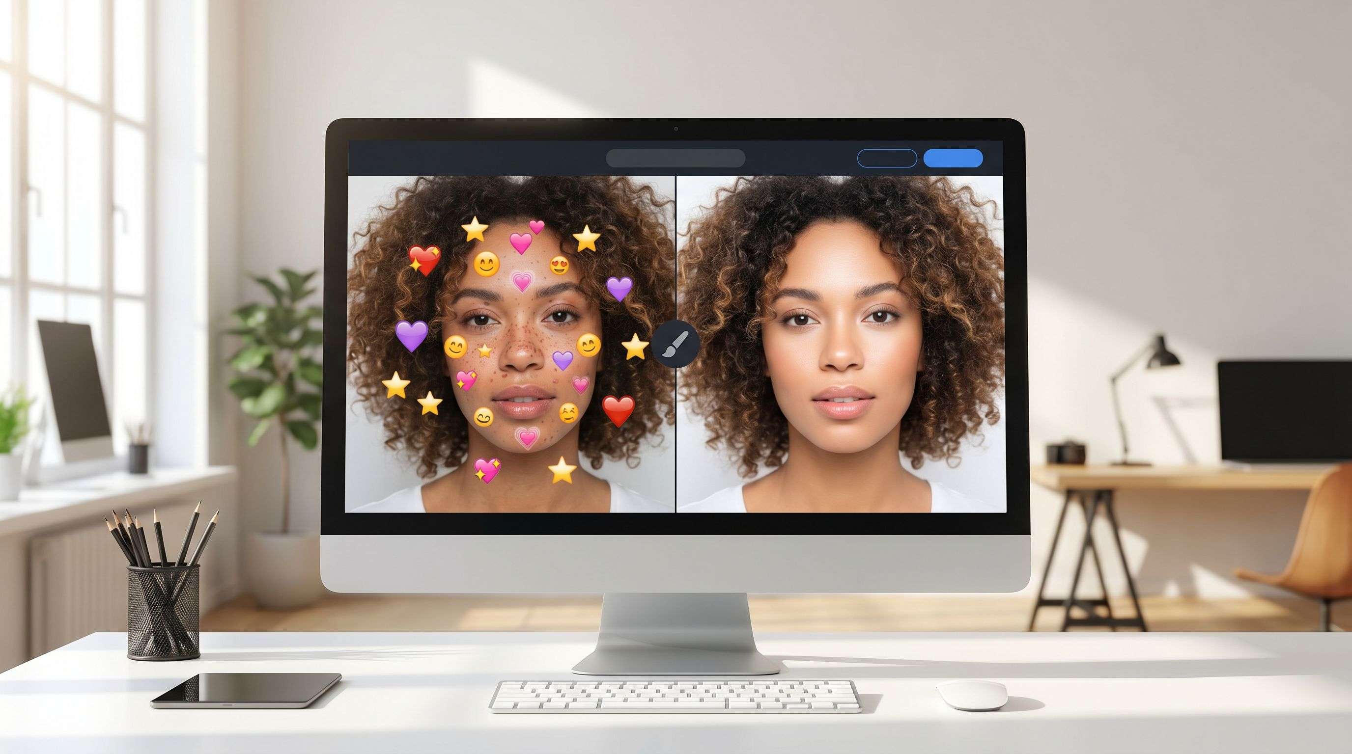 Remove emojis stickers and overlays from images