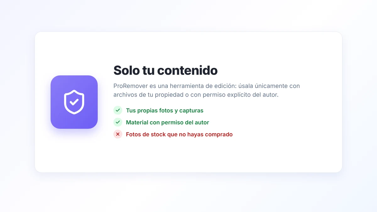 Aviso legal: usa ProRemover solo en contenido propio o con permiso